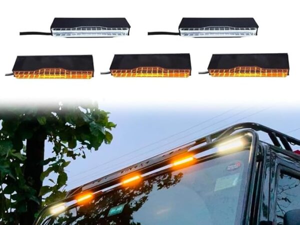 Ufo Roof Marker LED Lights For Cars, Trucks, Or Suv 4X4 Thar (3 Amber, 2 White)