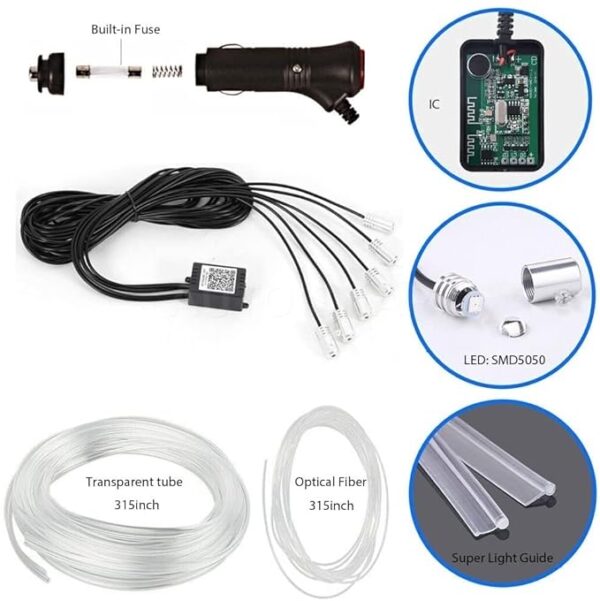 LED Car Interior Decorative Light Strip Ambient RGB Flexible - Image 2