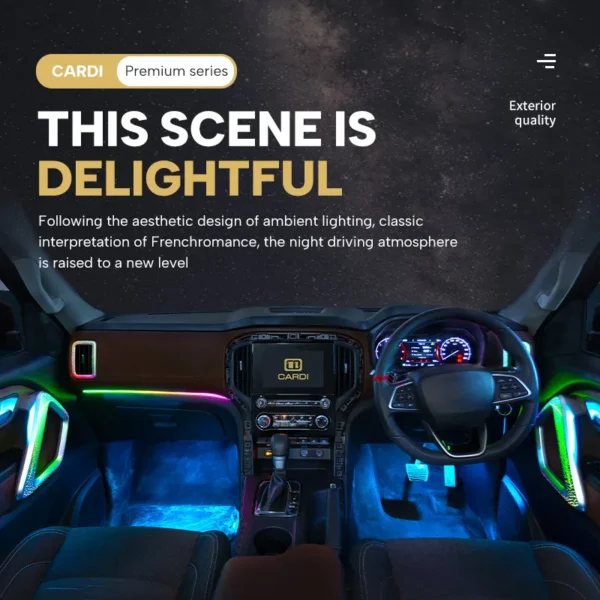 Cardi Ambient Smart LED Kit for Mahindra Scorpio N, 20-in-1 Atmosphere Lamp K4 Plus with App Control - Image 2